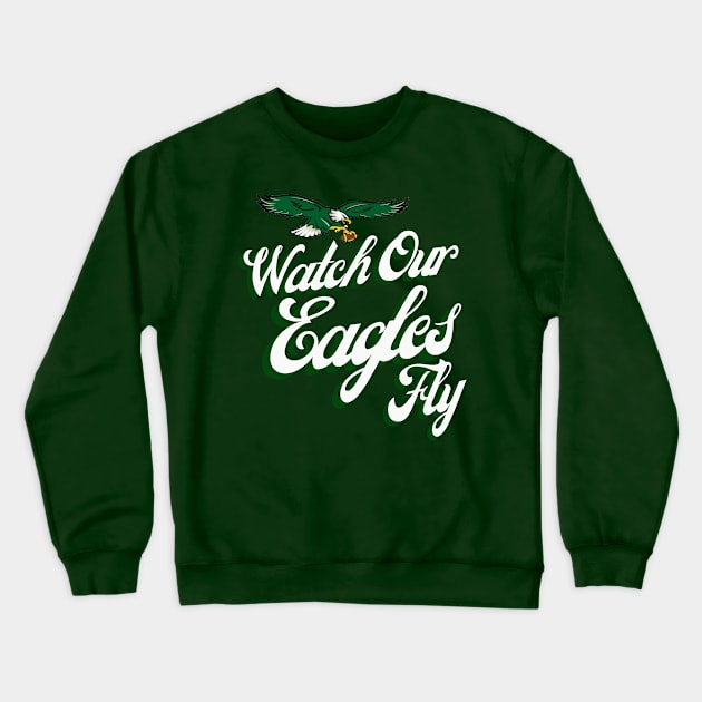 Watch Our Eagles Fly - Majestic Eagle Spirit Crewneck Sweatshirt by Curious Sausage